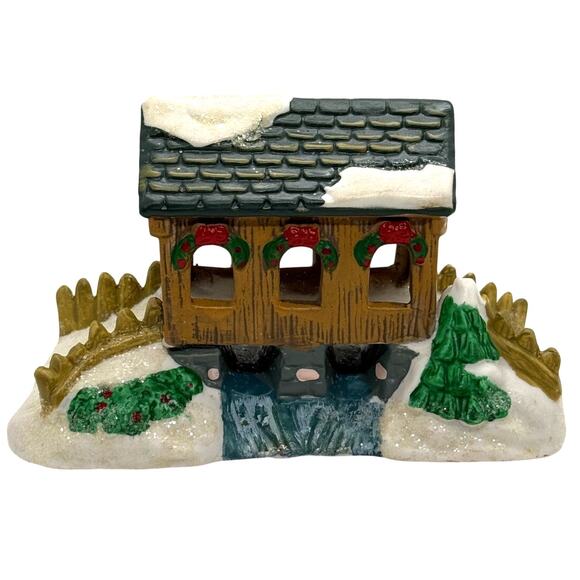 Cobblestone Corners 2003 Covered Bridge Christmas Village Figurine - Picture 3 of 9